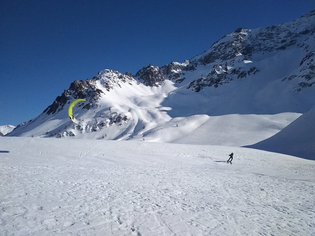 randonnée snowkite kite légende